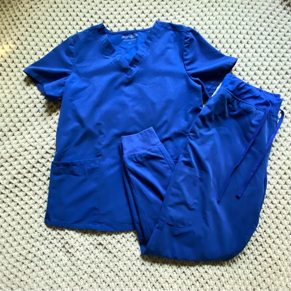 Mandala Other - Mandala Galaxy Blue Scrub Set Women